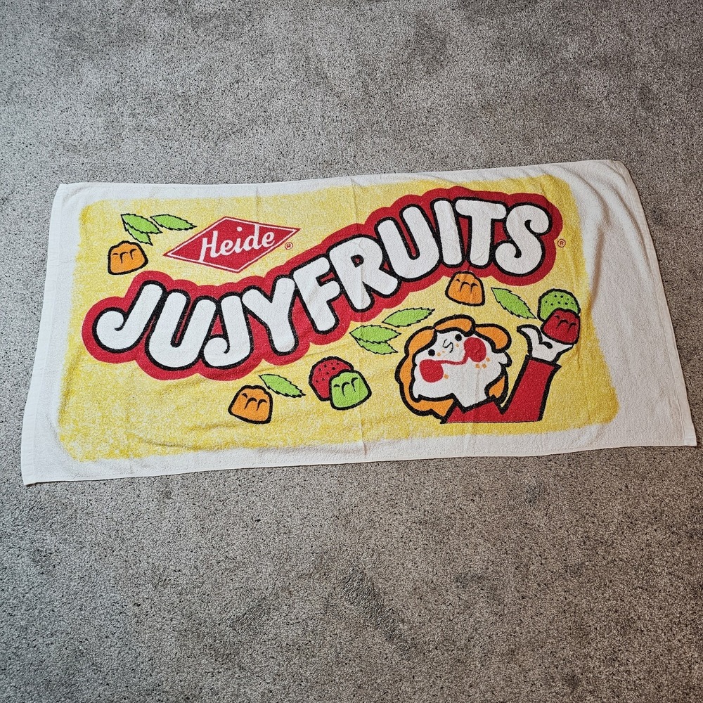Vintage Jujyfruits Beach Towel Advertising RA Briggs 28.5"x55"